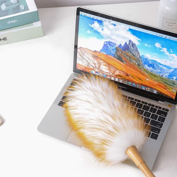 Small Duster (Coffee Color), Soft Wool Cloth, Antistatic Microphone