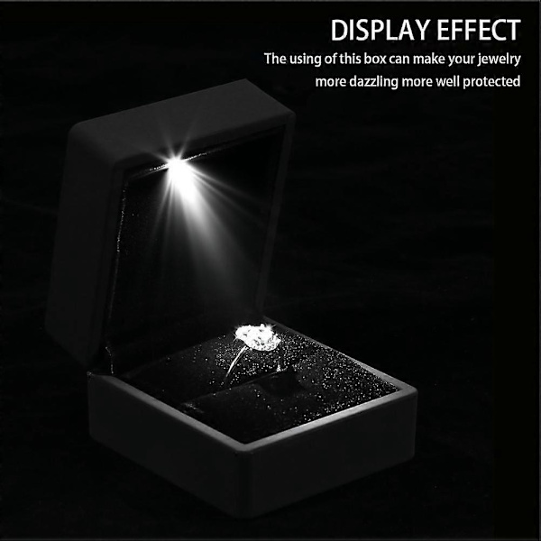 LED Ring Box Illuminated Ring Box for Proposal Ring Box with LED Interior Light for Engagement Wedding