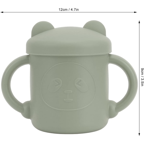 5 stk. Baby Sippy Cups med lett grep, tykk, slitesterk, sølsikker, lærings- og treningssilikonbeger for babyer, gul