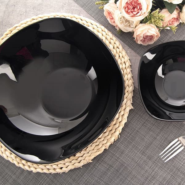 Salladsskål glas svart LUNA 25 cm, 2 l
