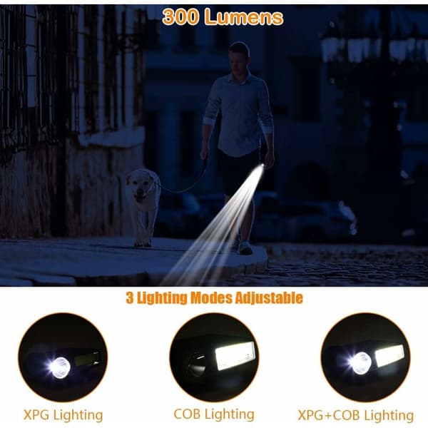 Waterproof LED Headlamp, Rechargeable Headlamp, Powerful Headlamp with Sensor Control for Fishing