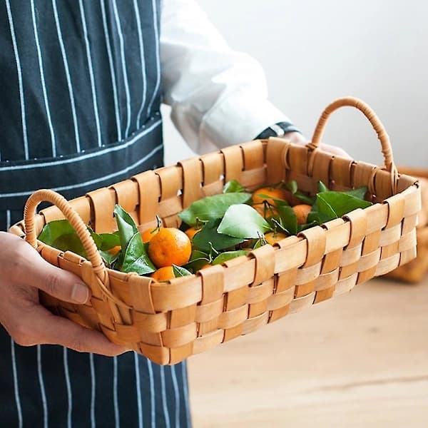 Handwoven Bread Basket and Serving Trays for Dining Table, Table, Kitchen Counter, With Handles