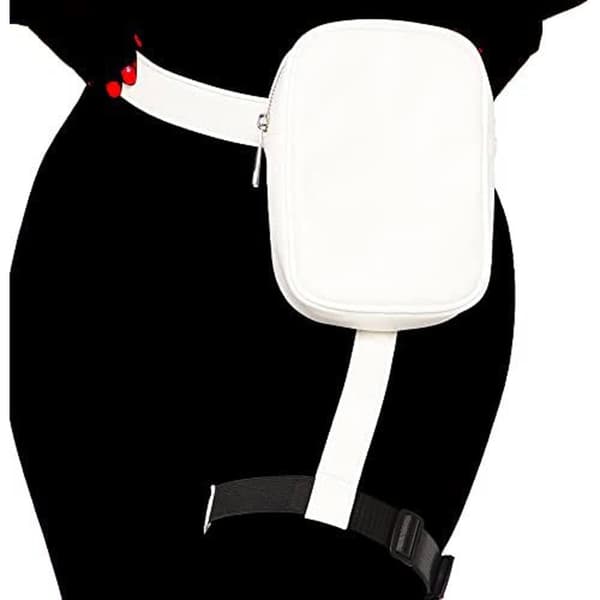 Læder taljetaske til kvinder, lårremsdesign, 1 stk. rød rode