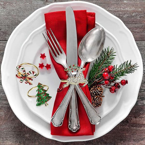 Servietringe Jul Servietholder Ring Guirlande - 6-pak