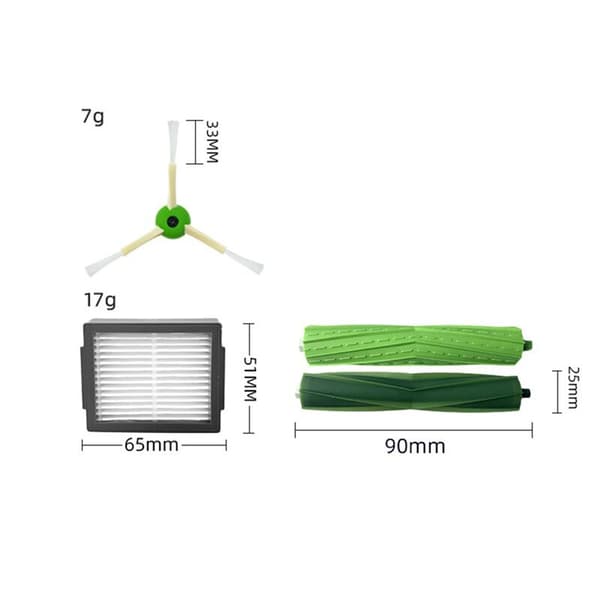 Reservedele til I7 I7+ I6+ I8 I3+/Plus E5 E6 E7 Støvsugerbørster HEPA-filtre