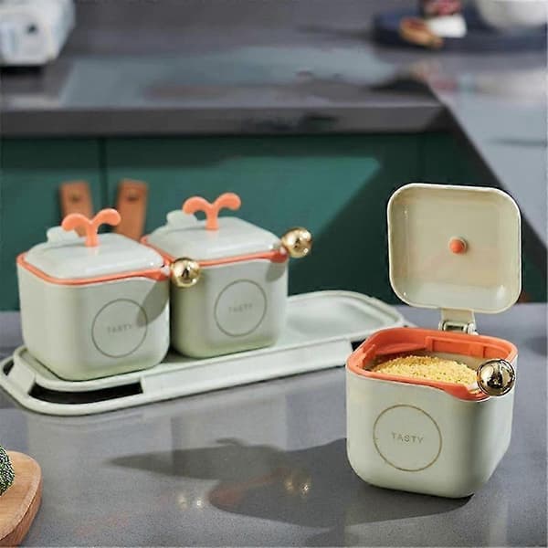 Spice Boxes Spice Box Spice Jar Set With Lid Comes And Spice Spoon 3-piece Set Spice Storage Container