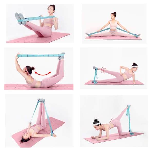 Strækremme Hamstringstrækker Elastisk Træningsbånd Yogamåtte Bæreremme Ben Træningsudstyr