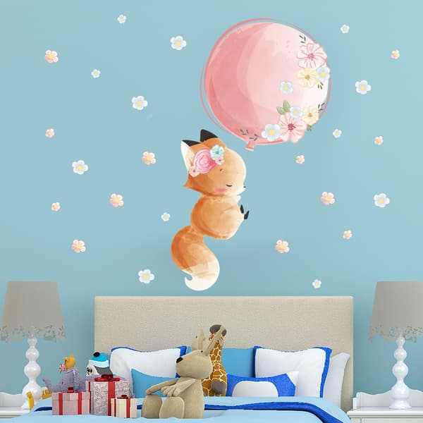 Wall Stickers The Little Fox Balloon Wall Decals Mural Decals