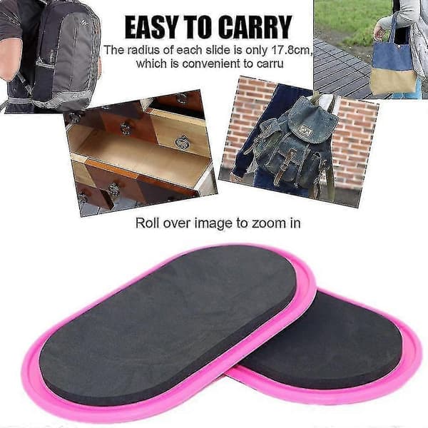 Exercise Gliding Plates, Double-Sided Oval Floor Sport Core Sliders Pink Pink