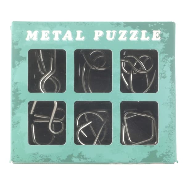 6-pack - Metallpusselset - Pussel - Tankespel / Hjärngympa Silver silver Silver silver
