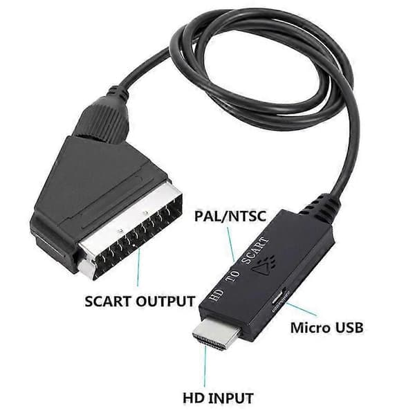 Scart til -kompatibel TV-lydvideoadapter 1080P/720P omformerkabel for HDTV Stb Dvd-omformer Acc