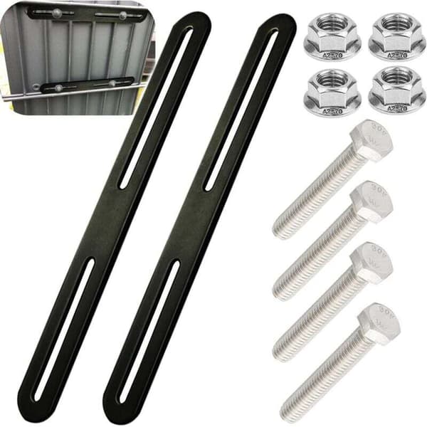 Mailbox Mounting Kit 215 x 24 mm Mailbox Support 2 Sets for Attaching Mailboxes to Gates or Fences (Black, 215mm)-FX-