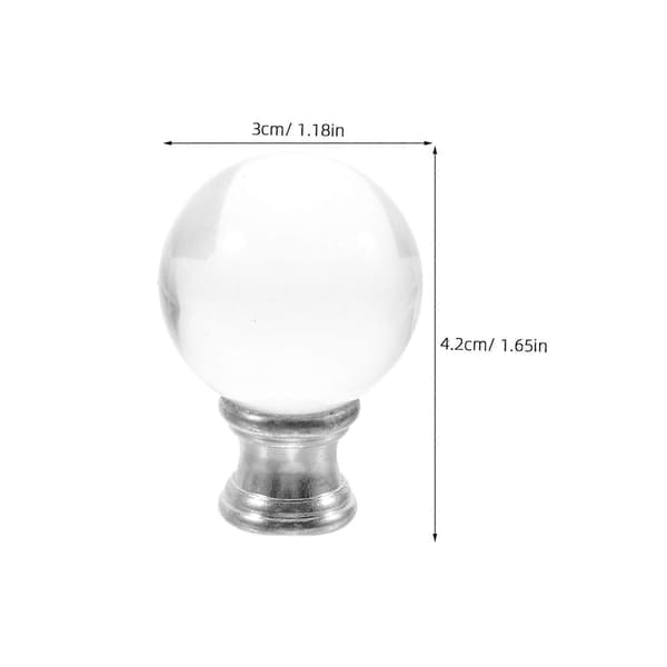 Lampshade Finial Clear Glass Compatible with Light Elegant Silver Decorative[LD]