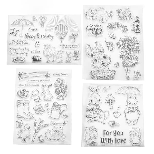 Artistic Silicone Stamp, DIY Scrapbooking Tool & Easter Bunny Stamps and Dies, Clear Stamps for Crafts & Unique Shape