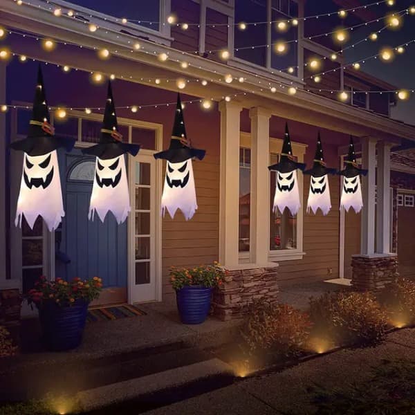 st Halloween LED Blinkende Lys Hængende Spøgelse