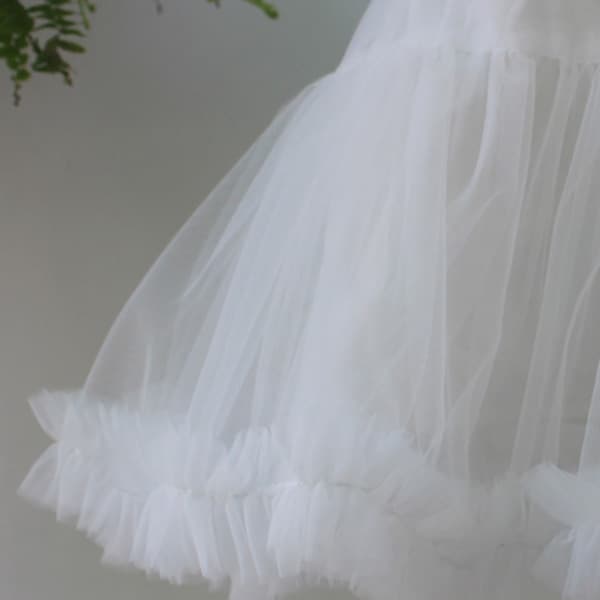 Kvinner Jenter Volang Kort Underskjørt Solid Hvit Farge Fluffy Boble Tutu Skjørt P