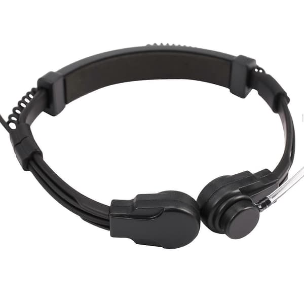 3,5 mm justerbart halsmikrofon-headset med diskret akustiskt rör och finger-PTT