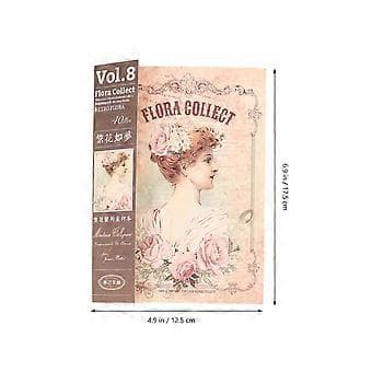 4 böcker DIY materialpapper DIY hantverkspapper blommönster scrapbook vintage scrapbook-papper