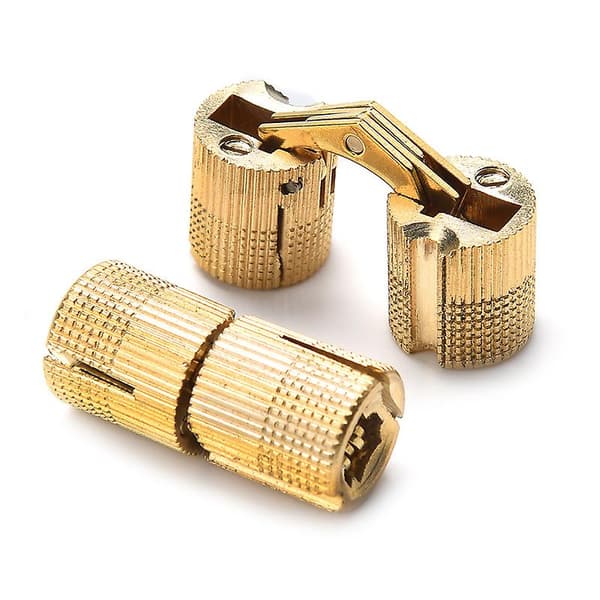4pcs Barrel Hinges Copper Brass Cabinet Gift Box Hidden Brass Concealed Hinges