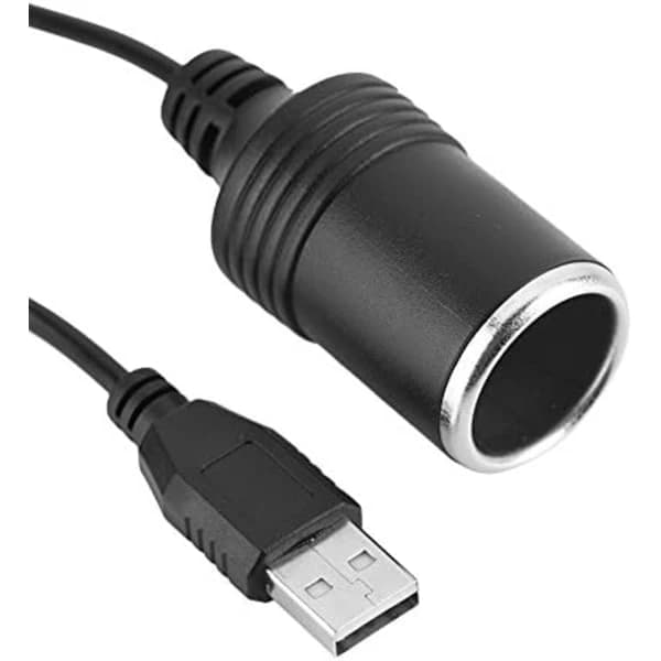 1,2 m USB A han til 12V hun cigarettænderstik konverter