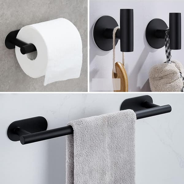 Self-adhesive wall-mounted towel rail 40cm – SUS304, 2 hooks, for kitchen and bathroom