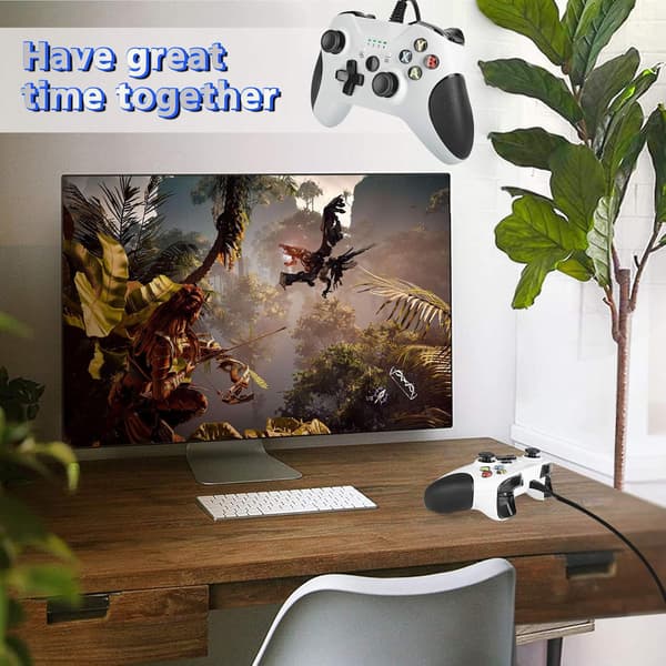 Kablet controller til Xbox One, kablet gaming controller med modekontrol, dobbelt vibrationsdesign til Xbox One/X/S/PC med Windows 7/8/10