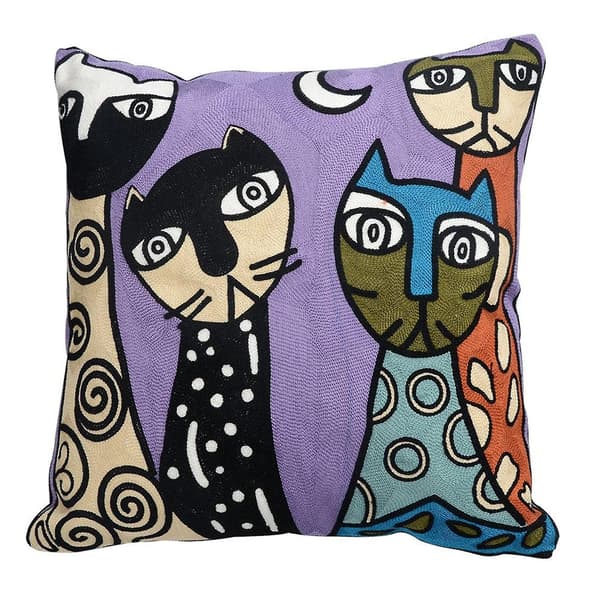 Sett med 4 Picasso Putetrekk 45x45 cm Bomull Lin Broderte Putetrekk Sofadekorasjon