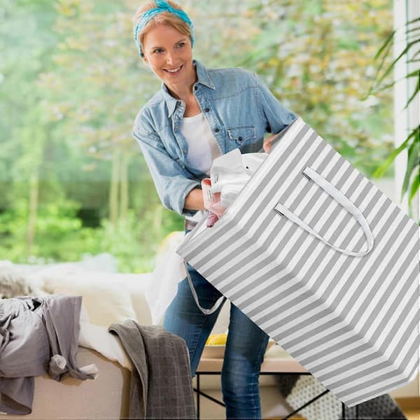 1 pc Laundry Baskets 75L, foldable laundry basket with easy-to-carry extended handles