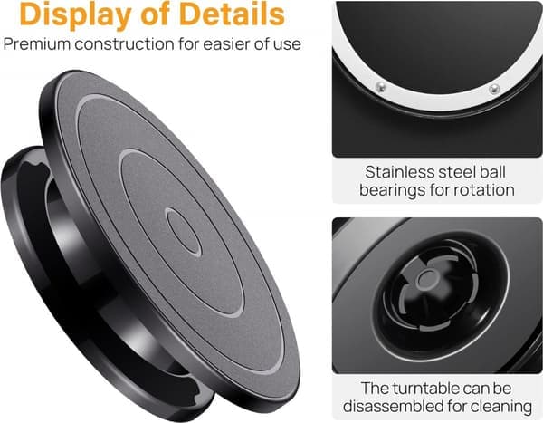 Rotating Cake Stand - Plate with Base ø 28cm Non-slip Decoration Baking Accessories Decorations Top Black