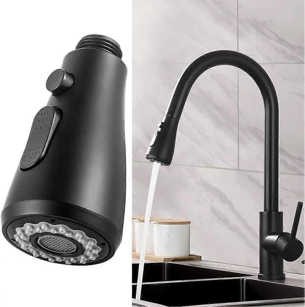Faucet Spray Head, 2 Modes Adjustable Pull-Out Sprayer, Sink Sprayer for Kitchen Faucet, Bathroom, Toilet Replacement 1/2\" Interface (Black)