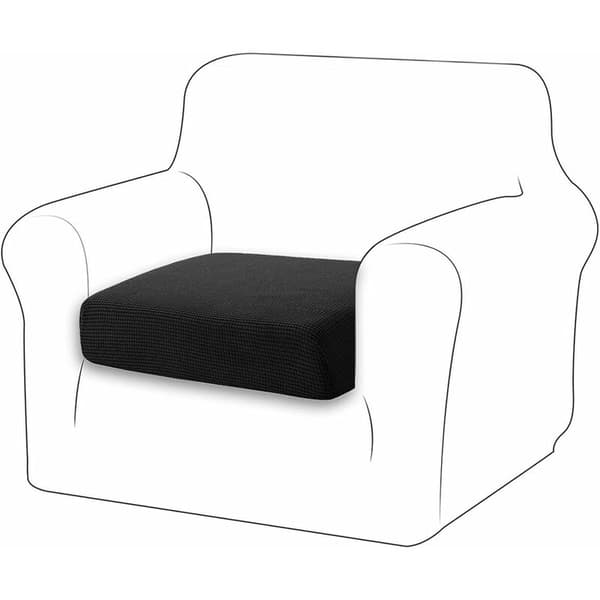 Elastisk sofaputetrekk sofapute møbelbeskytter sofatrekk for sofa enkeltsete putetrekk for stol (1 sete, svart)