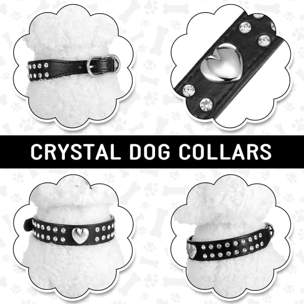 1 kpl (musta kristalli sydän, 42 x 2 cm) kristalli koiranpanta