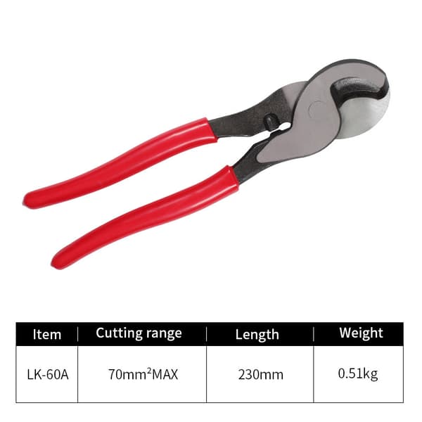 Cable Cutter 70mm² Diameter Cuttable, Manual Cutting Mill, Common for Copper and Aluminum Insulation Pliers Hand Tools