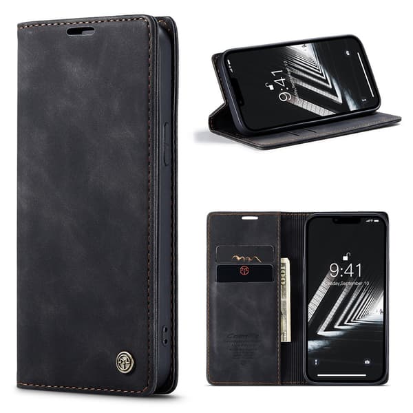 CaseMe Slim Wallet Case iPhone 15 Black (YH)