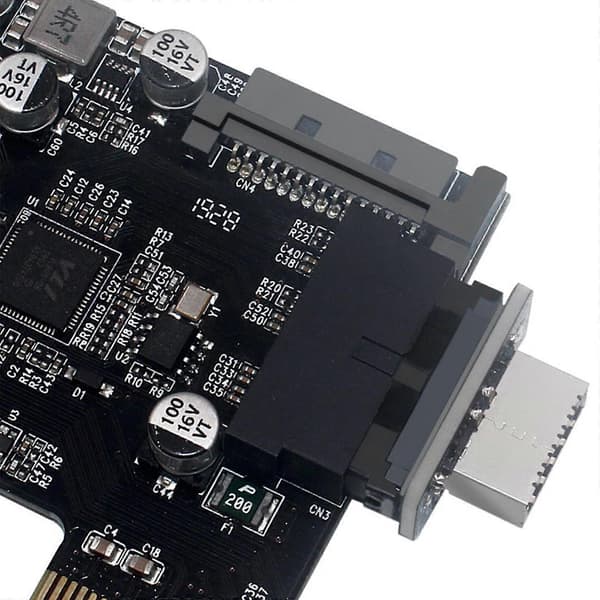 Høykvalitets USB-frontpaneladapter - Type-E hunn til USB 3.0 19 PIN hannadapter Intern Vertikal Header Splitter