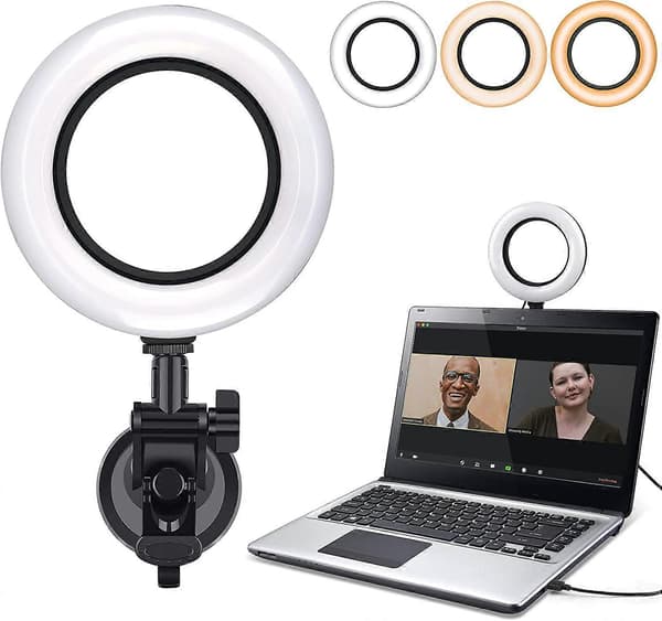 Videokonferencebelysningssæt, computer/bærbar LED-videolys dæmpbar ringlampe db