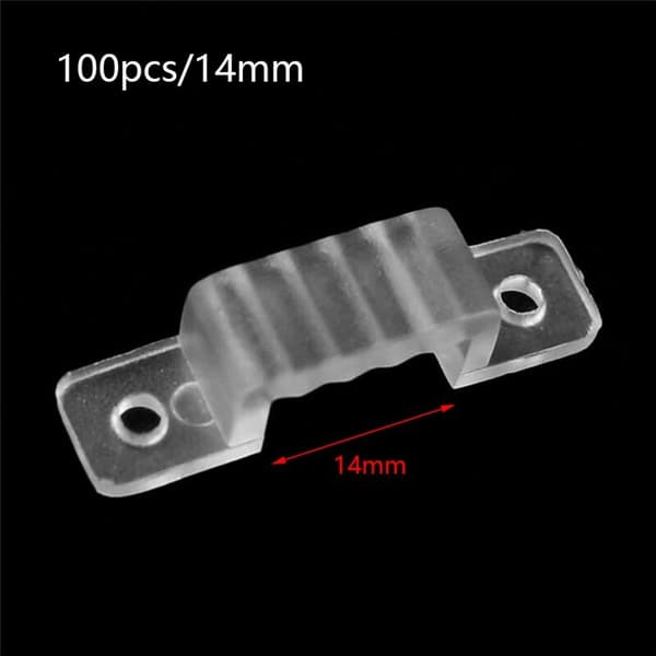 LED Strip Light Clip 5730/2835/5050 Transparent Snap Holder (Width 14mm, 100 pcs/pack)