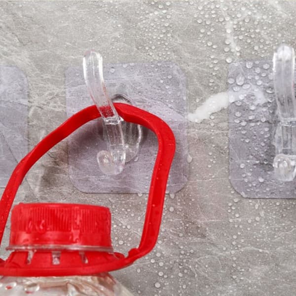 10 Pcs Wall Hat Hooks Acrylic Hooks Transparent Hat Racks Bathroom Coat Hooks Self-Adhesive Hooks (Transparent)