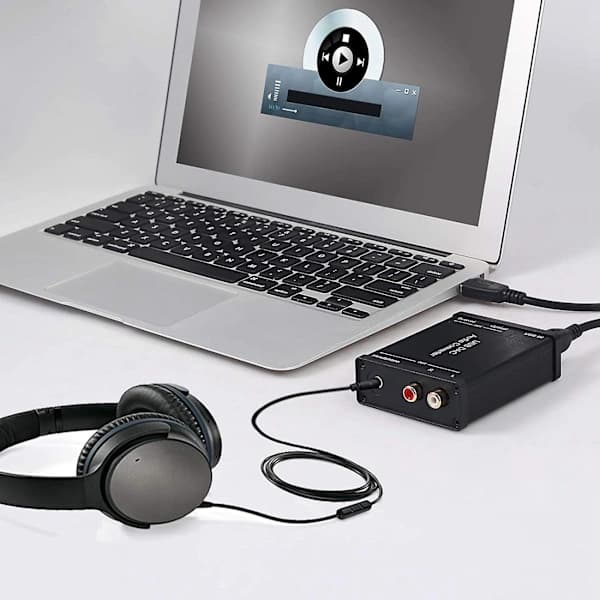 USB til SPDIF koaksial RCA og 3,5 mm hovedtelefonkonverter USB DAC optisk lydadapter USB DAC PCM