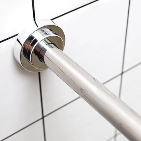 Udtrækkelig badeforhængsstang 40-55 cm – Rustfrit stål – Spændebeslag – Rustbestandig – Borefri installation