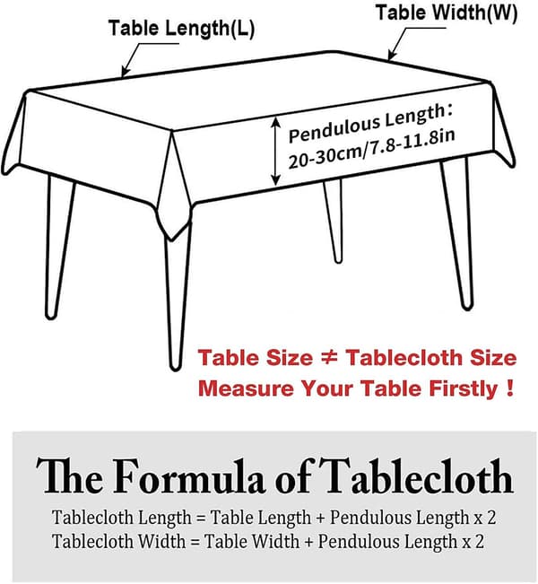 Cotton and Linen Tablecloth with Pompoms for Kitchen, Dining Room, Rectangular/Oblong Wrinkle-Free Tablecloths (140 x 220 cm, 6-8 Seats)