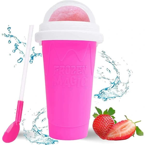 Slushie Cup Slush Machine Ice Cup Silicone Cup Squeeze Cup Summer Cooler Smoothie Cup Double Layers