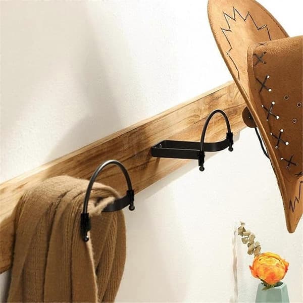 6 stk. Cowboy Hat Rack, Multifunktionel Opbevaring, Vægmonterede Hattekroge.