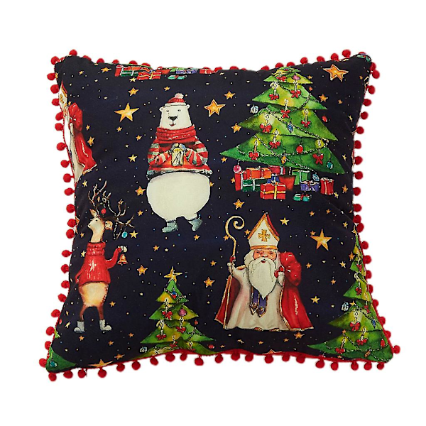 Julpynt Kuddfodral Tomte Julgran Mjuk Kuddfodral Semester Kuddeöverdrag För Soffa Soffa Hem Kontor DekorationTomte