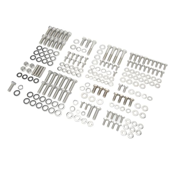 211 stk. Motor Hexbolt-sæt Rustfrit Stål Langtidsholdbart til SMALL BLOCK 265 283 305 327 350 400