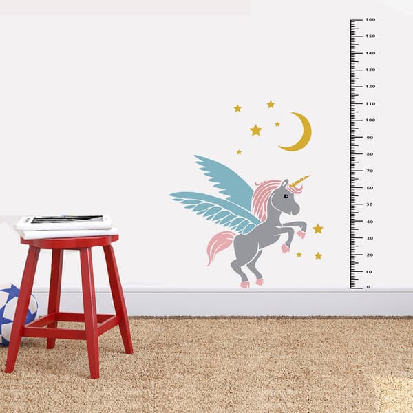 Mät Höjd Enhörning väggdekal Väggdekaler Mural Dekaler