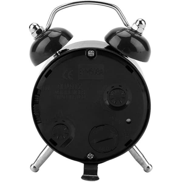 3 tommer bærbar mode mini metal digital vækkeur med batteri udsøgt til studerende sort