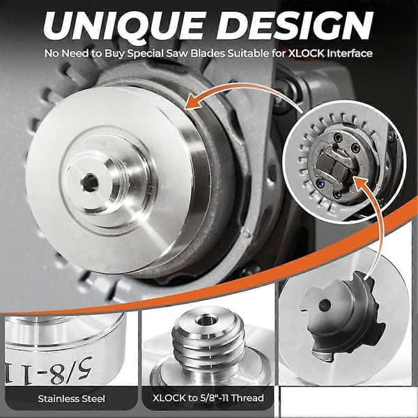 Angle Adapter Kit with Angle Nut, Suitable for 5/8 inch-11 Thread XLOCK Angle Grinder, Conversion As Shown As Shown