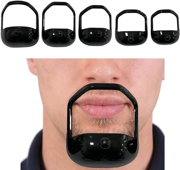 5 størrelser Herre Goatee Grooming Tool Set Sort Svart