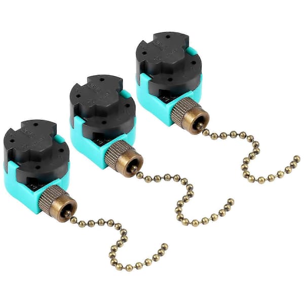 3-pack Ceiling Fan Switch 3 Speed 4 Wire ZE-268S6 Fan Pull Chain Switch Replacement Speed Control S
